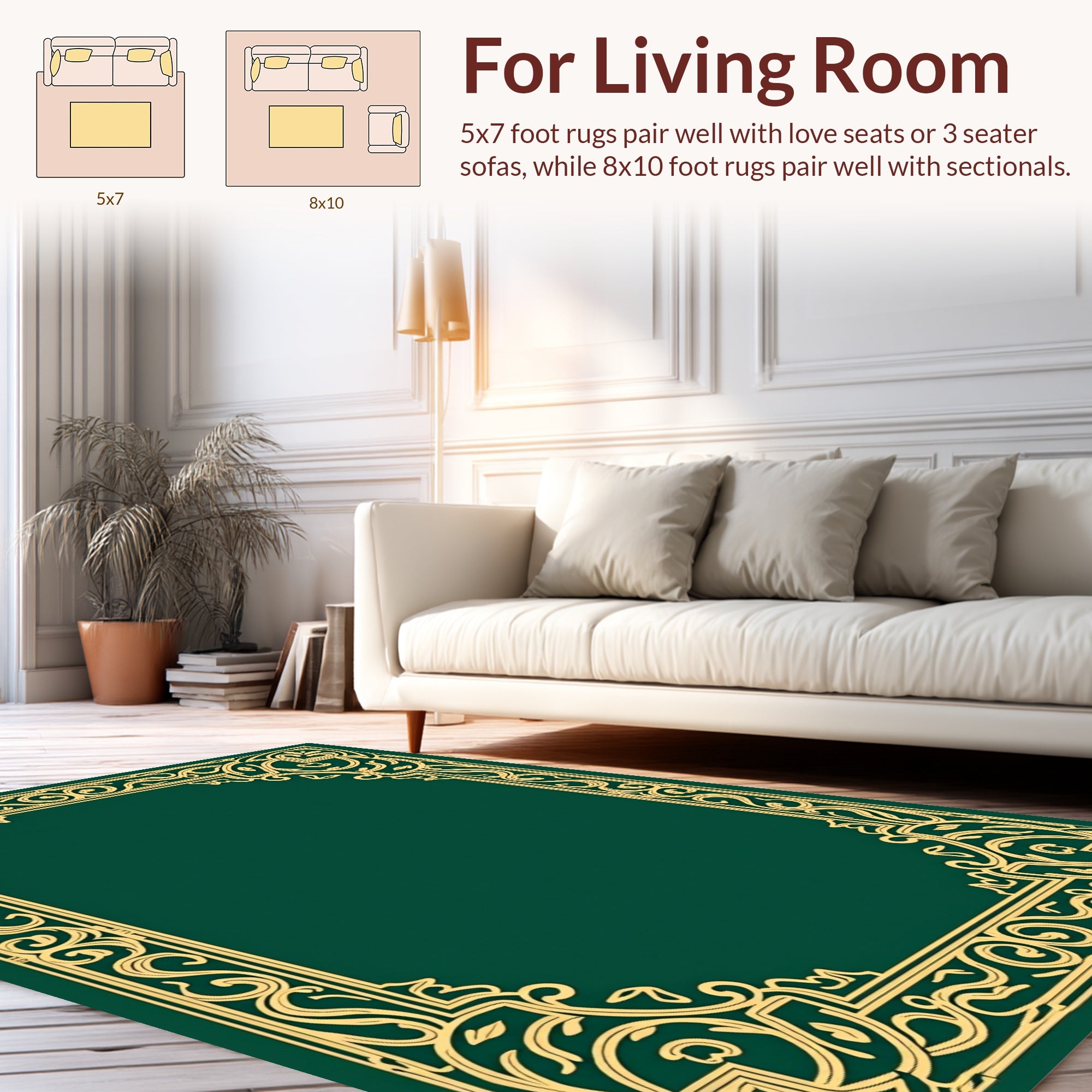 Art Nouveau Floral Border Design Rug