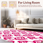 Bold Hot Pink Geometric Abstract Rug