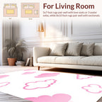 Pink Cloud Patterned Gentle Rug