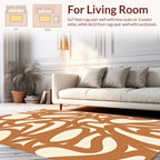 Brown Abstract Organic Swirls Rug