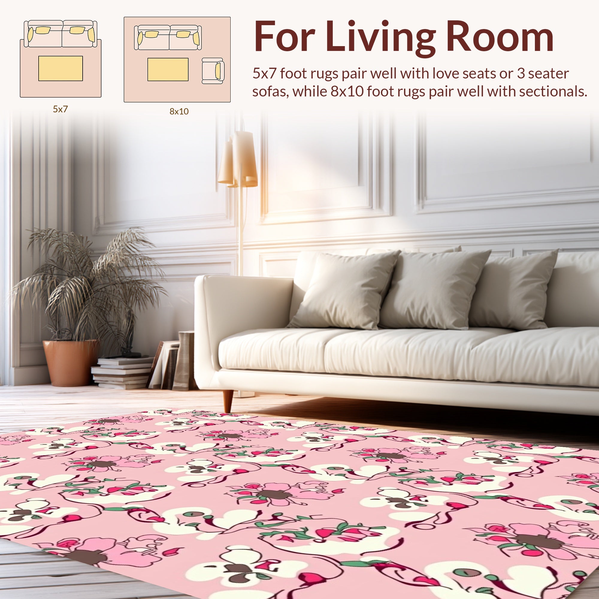 Whimsical Floral Pattern Rug