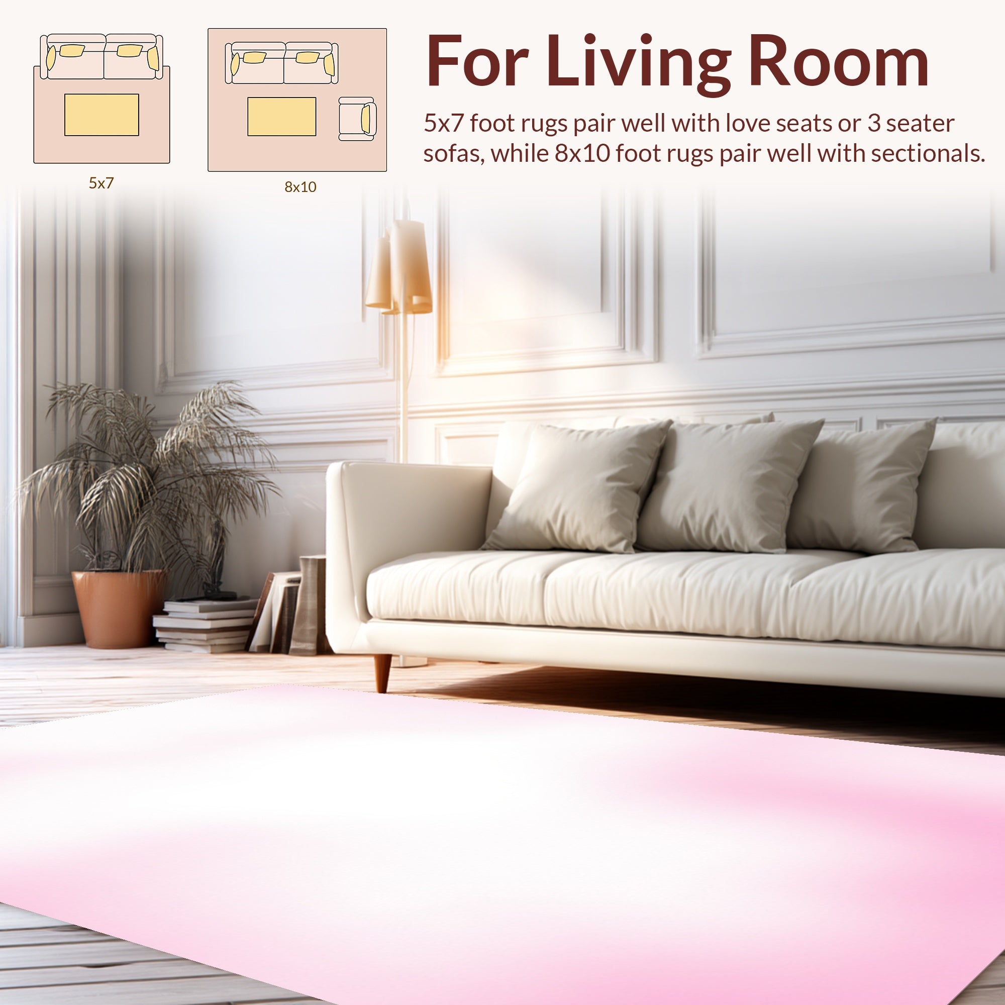Soft Pink Watercolor Swirl Rug