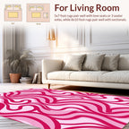 Vibrant Pink Swirl Abstract Design Rug