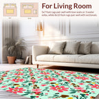 Playful Pink Floral Pattern Rug