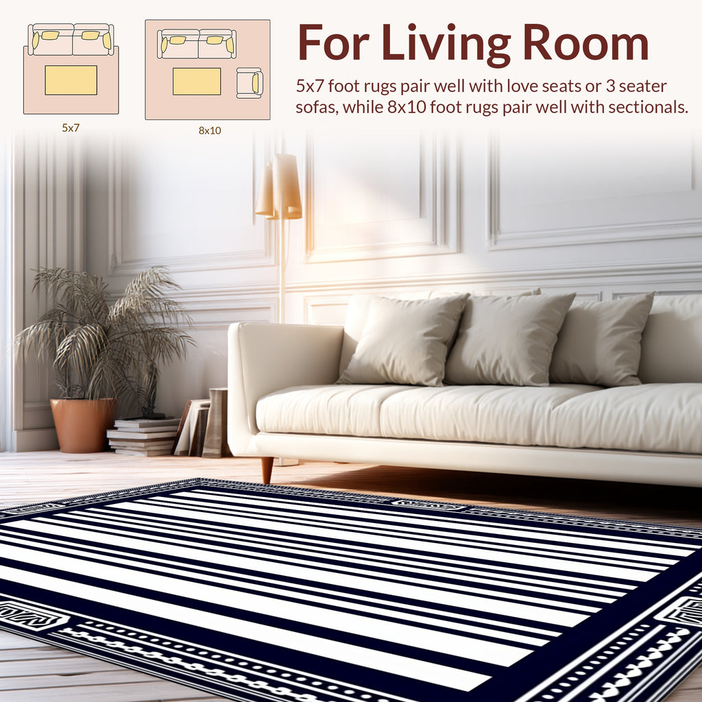 Bold Striped Frame Design Rug