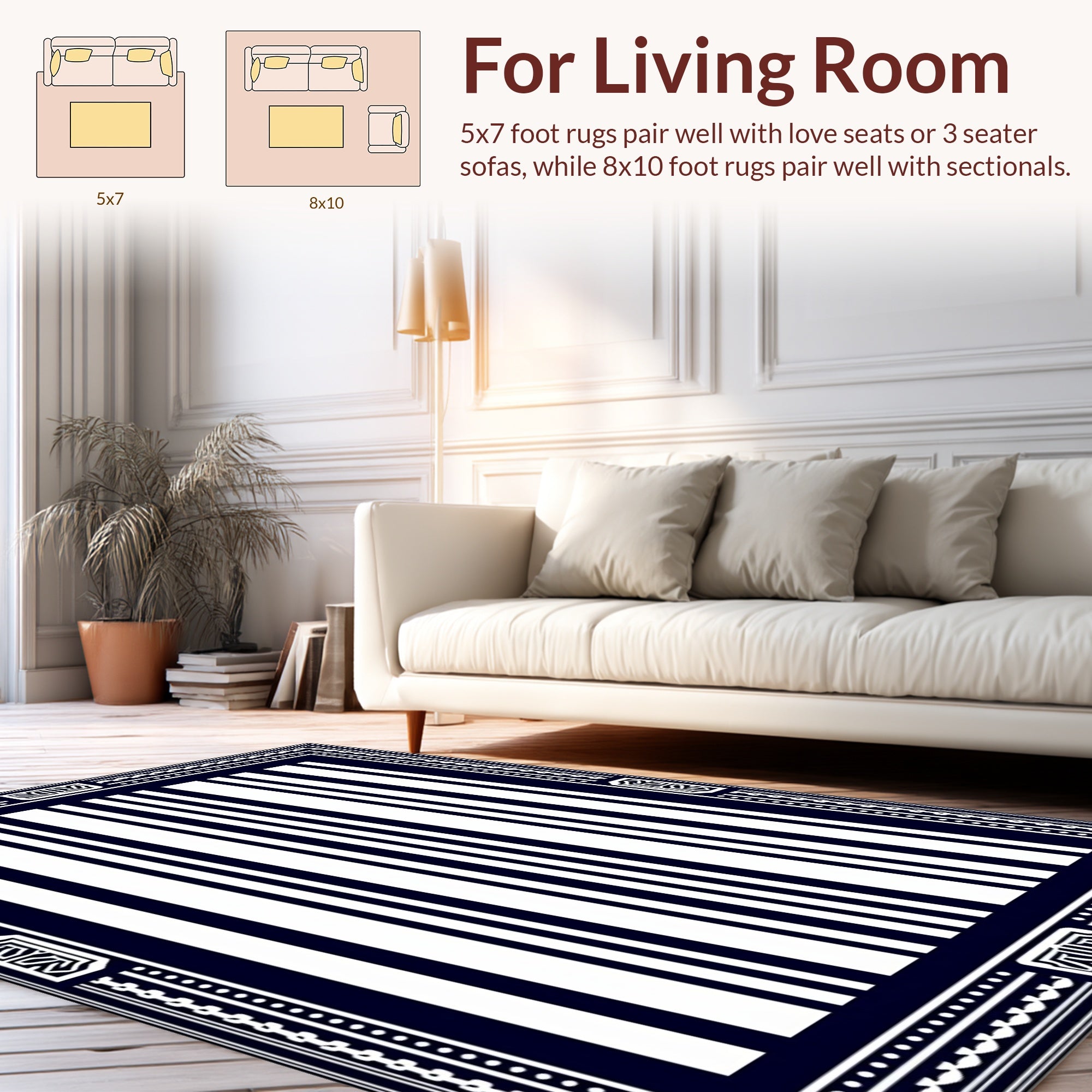 Bold Striped Frame Design Rug