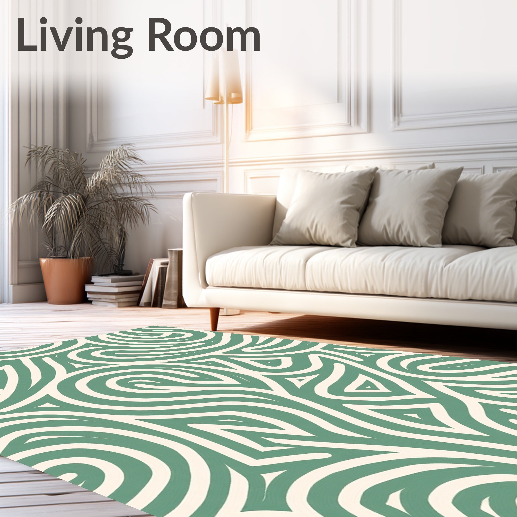 Abstract Curving Lines Pattern Rug
