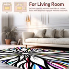 Vibrant Abstract Floral Lines Rug