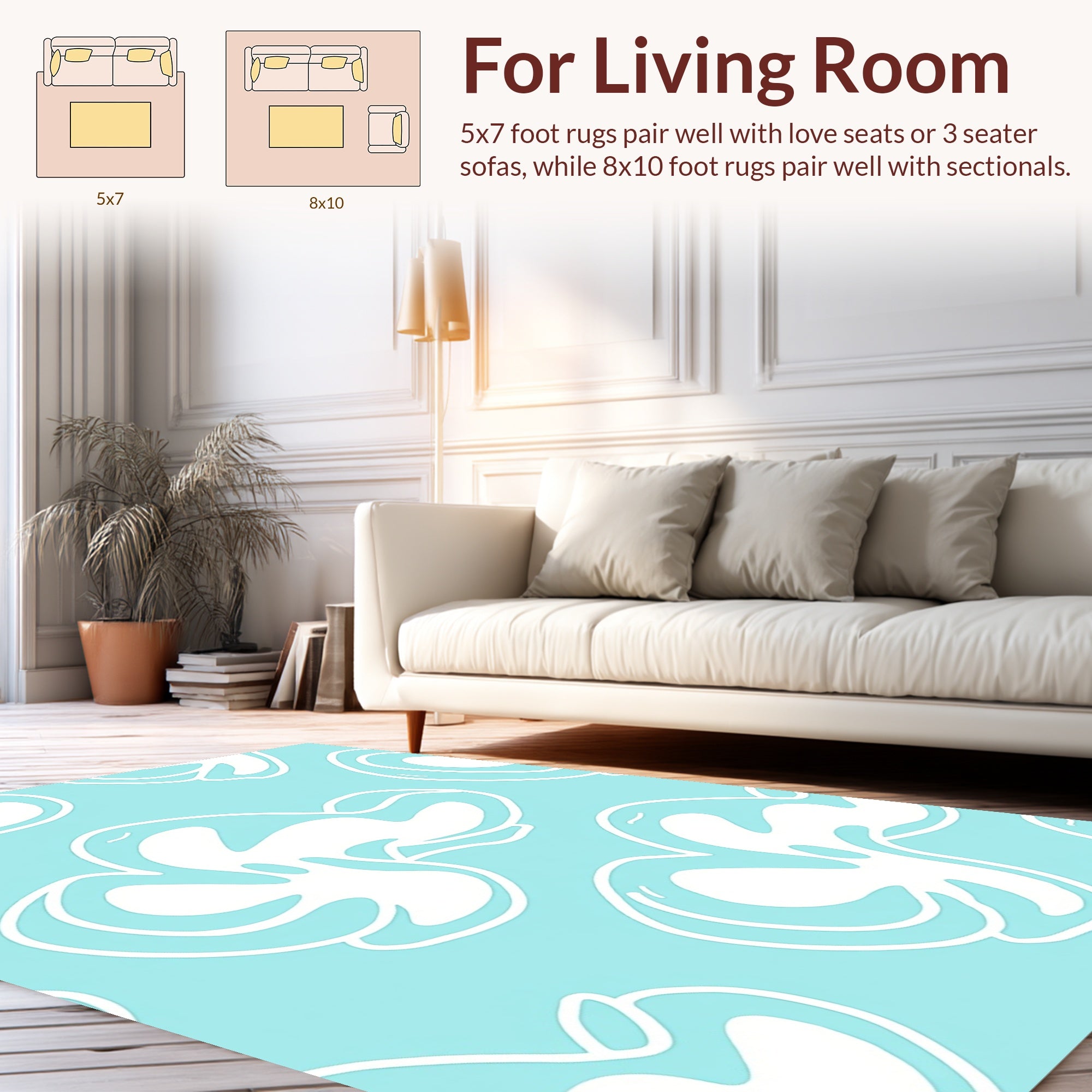 Breezy White Cloud Pastel Pattern Rug