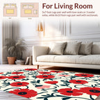 Floral Vine Red Pink Pattern Rug