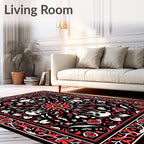 Ombre Skull Gothic Rose Medallion Rug