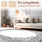 Ornate Floral Swirl Border Design Rug