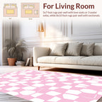 Pink White Irregular Checkered Pattern Rug