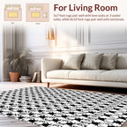 Bold Black 2-Tone Abstract Pattern Rug
