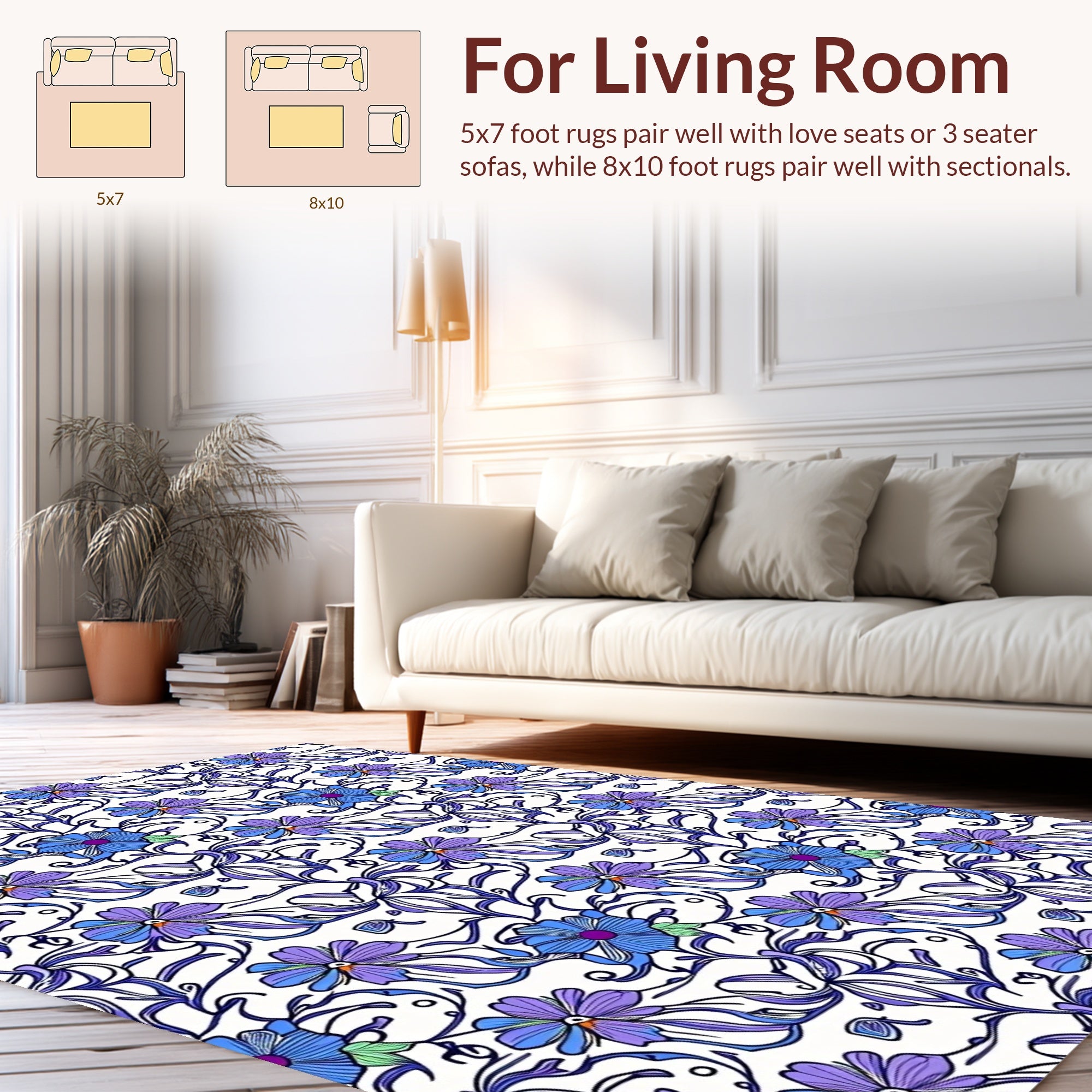 Art Nouveau Floral Pattern Rug
