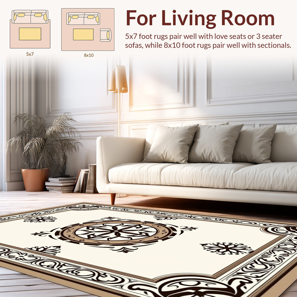 Ornate Central Medallion Filigree Frame Rug