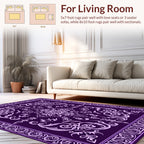 Elegant Floral Scroll Pattern Rug