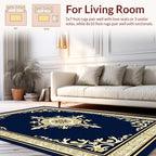 Ornate Floral Symmetrical Blue Rug