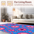 Vibrant Floral Hearts Pattern Rug