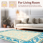 Ornate Floral Scroll Border Design Rug