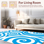 Bold Blue Swirl Pattern Design Rug