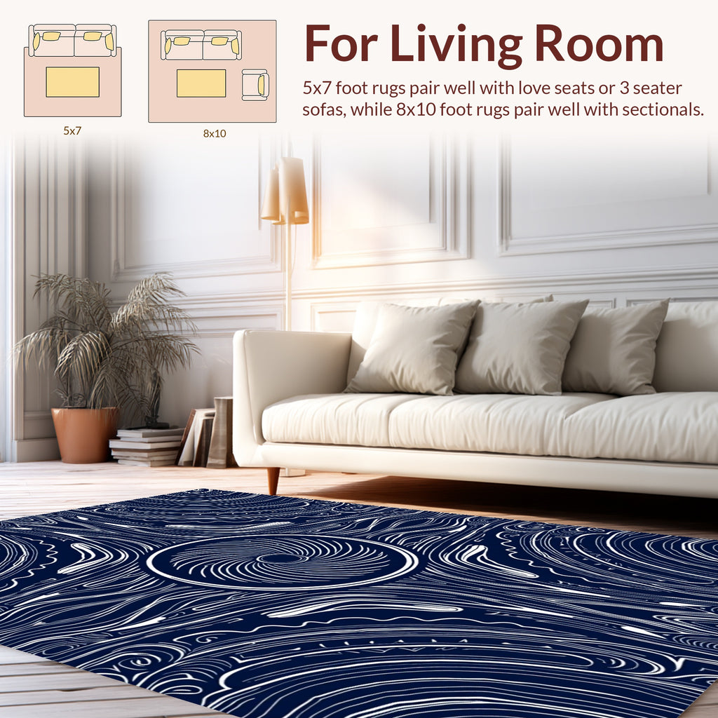 Intricate Swirl And Line Art Design Rug