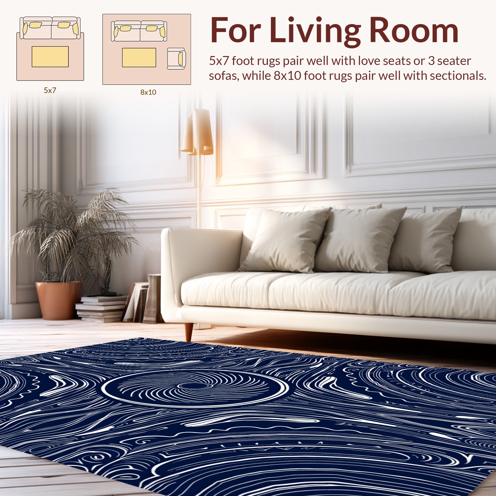 Intricate Swirl And Line Art Design Rug