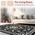 Elegant Mandala Floral Scrollwork Design Rug