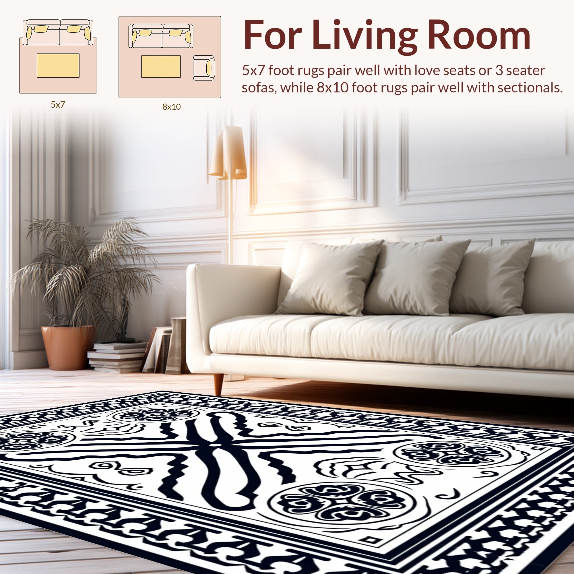 Bold Abstract Symmetry Graphic Rug