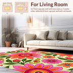 Vibrant Floral Retro Pattern Rug