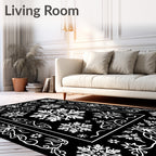 White Snowflake Christmas Frame Rug