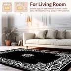 Elegant Ornate Floral Border Design Rug