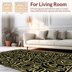 Bold Yellow Abstract Organic Pattern Rug