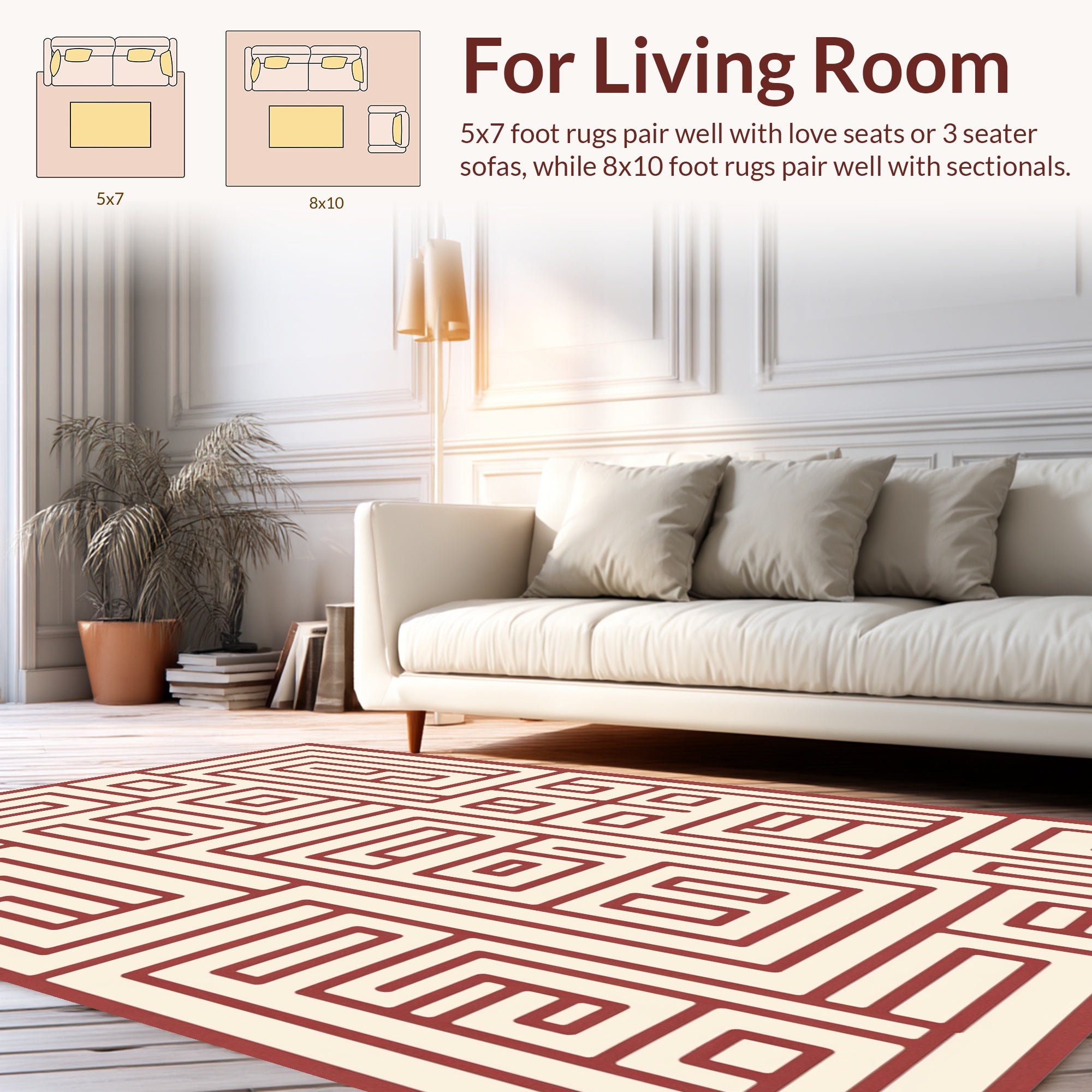 Abstract Geometric Maze Pattern Rug