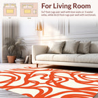 Orange Abstract Swirling Lines Rug