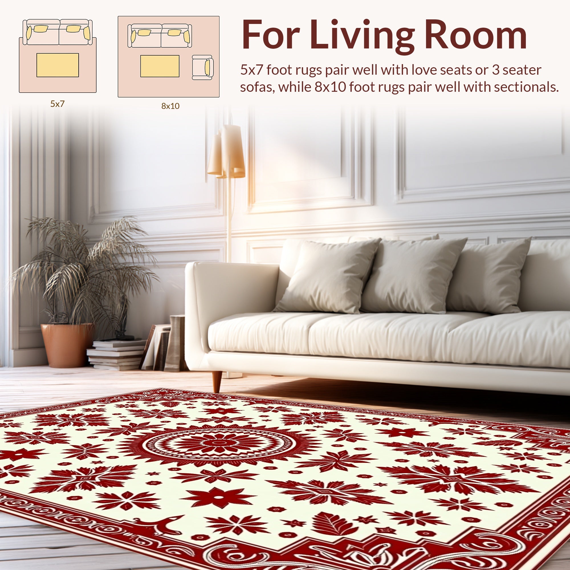 Ornate Mandala Floral Pattern Rug