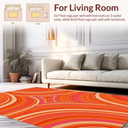 Orange Pink Swirl Pattern Rug