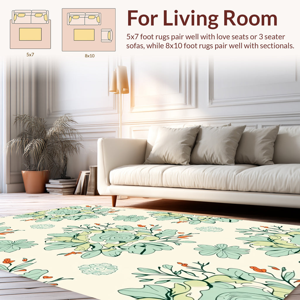 Abstract Floral Arrangement Rug