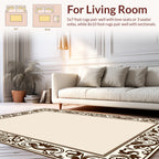 Ornate Floral Scrollwork Border Design Rug