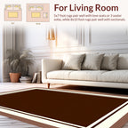 Simple Bold Bordered Dark Brown Rug