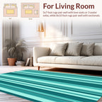 Aqua Teal Vertical Stripe Pattern Rug
