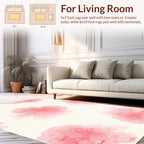 Pastel Pink Floral Imprint Rug