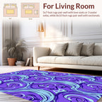 Abstract Swirls Waves Purple Blue Rug