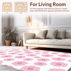 Delicate Pink Floral Pattern Rug
