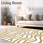 Organic Wavy Gold Lines Rug