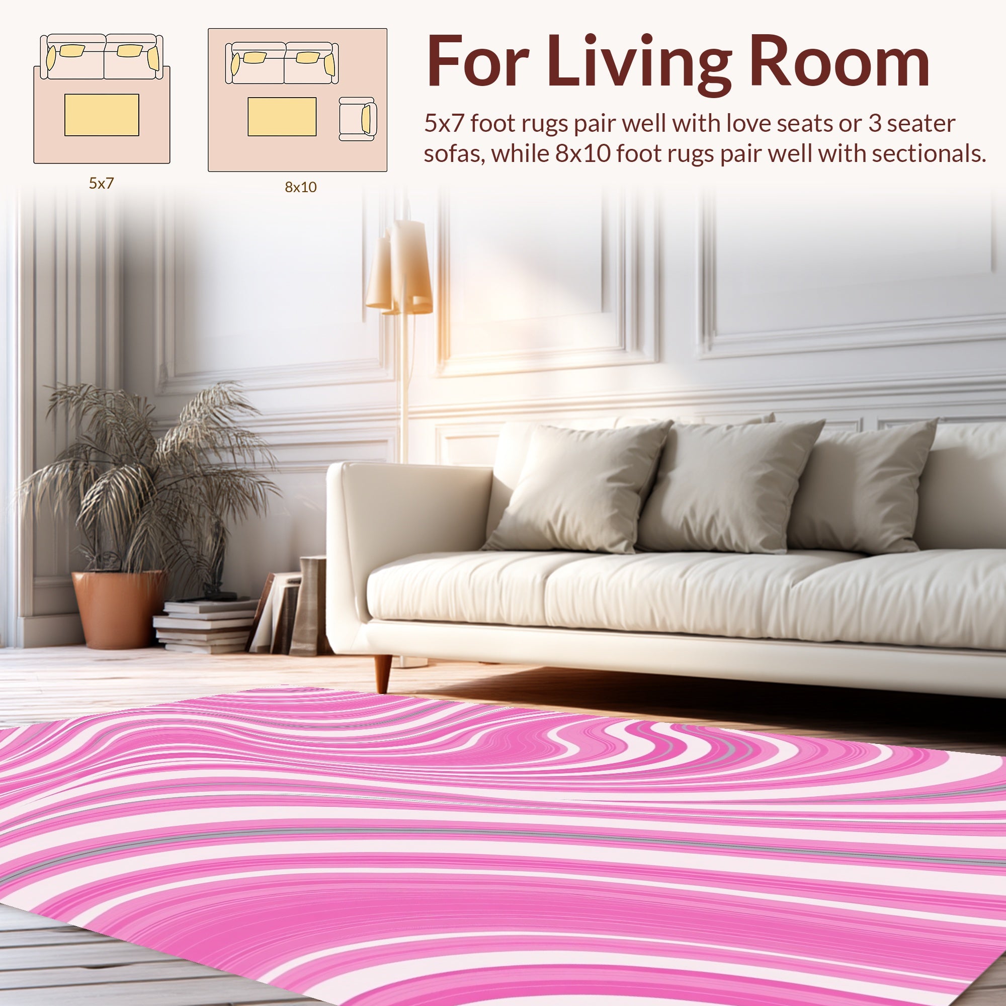Pink Swirl Marble Pattern Rug
