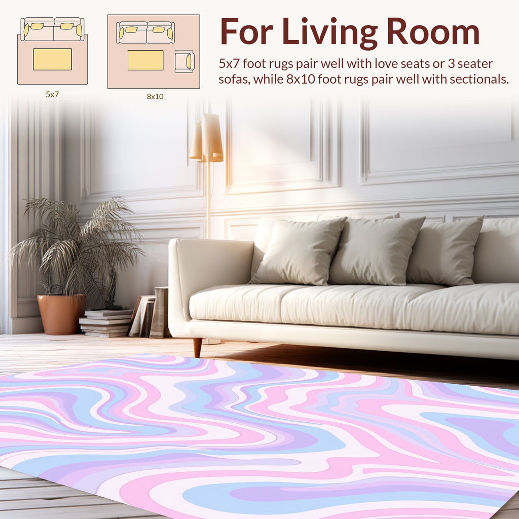 Pastel Swirl Marble Pattern Rug