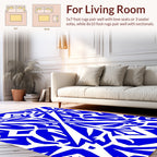 Bold Blue Geometric Symmetry Rug