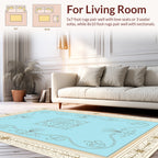 Elegant Cream Blue Scrollwork Rug