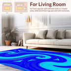 Abstract Swirl Triangles Blue Rug